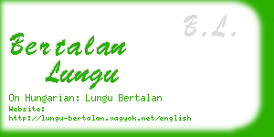 bertalan lungu business card